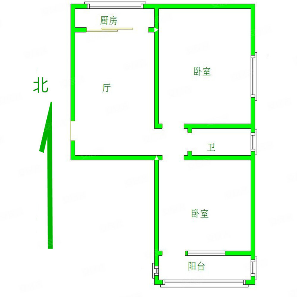 双井小区2室1厅1卫58.33㎡南北37万