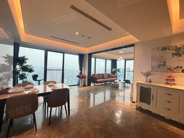 重庆江北观音桥龙湖唐宁one跳楼大降价出租,全景落地窗,开放式厨房