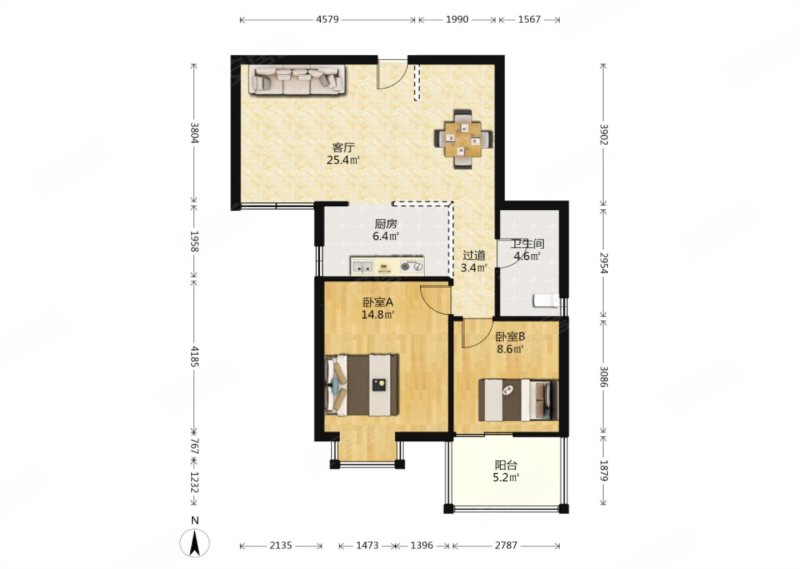 双南户型 大客厅 得房率高 看房方便诚心出售