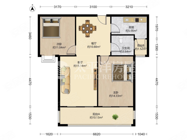 久阳文华府邸(公寓住宅)2室2厅1卫94.91㎡南425万