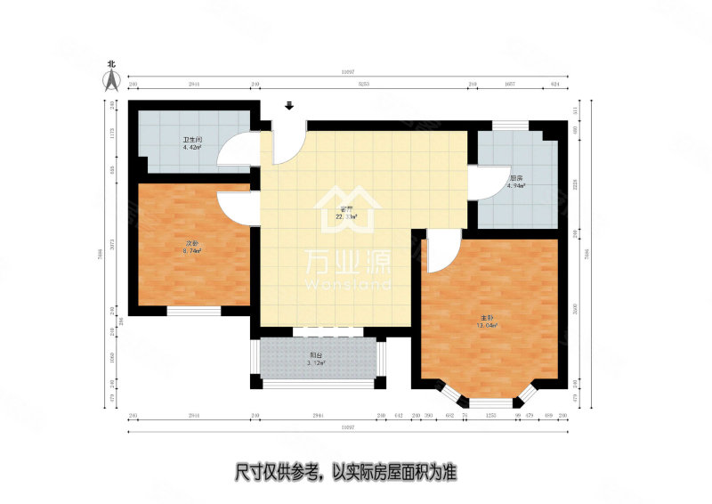 澜岸雅苑2室1厅1卫90㎡南60万