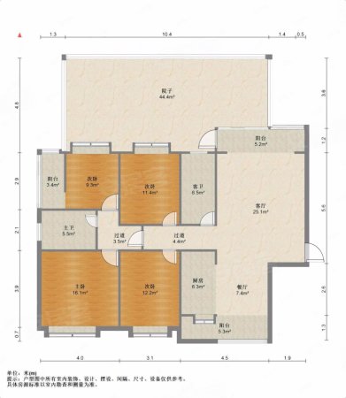 精装4房户型方正,颐和家园二手房,108万,4室2厅,2卫,134.