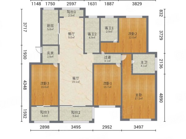 郑州惠济迎宾路迎宾路3号迎宾路3号 4室2厅3卫