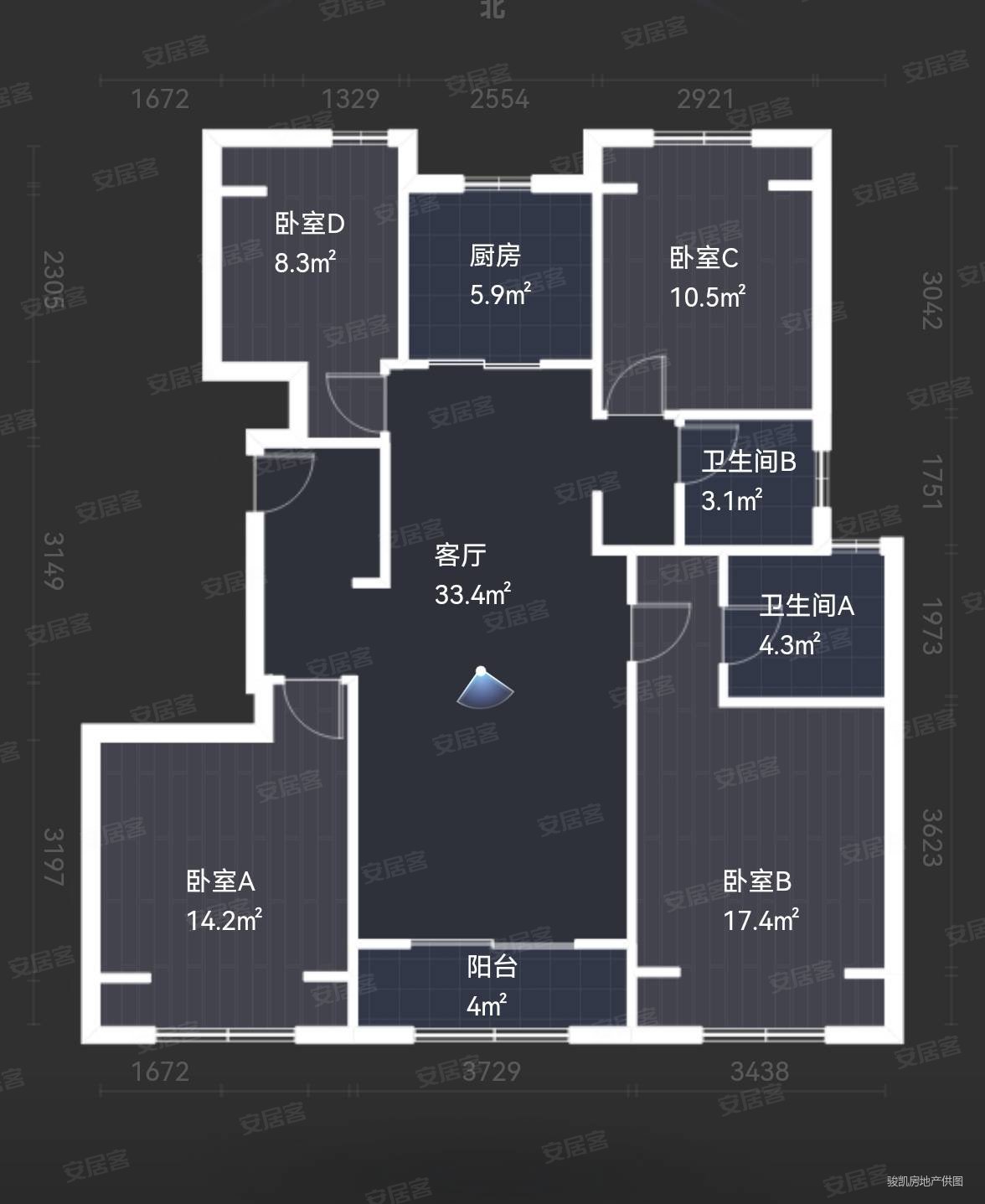 金地阅峯4室2厅2卫130㎡南346万