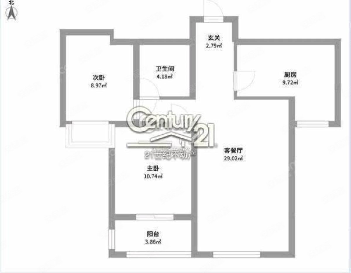 经贸西华名邸2室2厅1卫102㎡南北84.5万