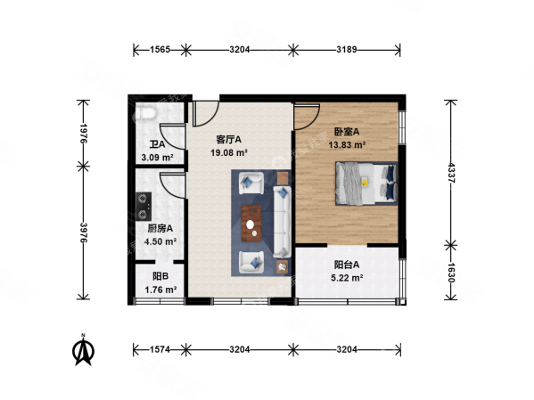 和悦家园1室1厅1卫68.62㎡南99万