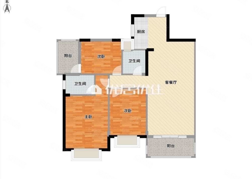 百花苑3室2厅2卫117㎡南125万