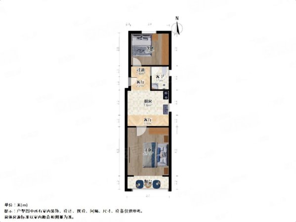 银城花园(南区)2室1厅1卫55.13㎡南北287万