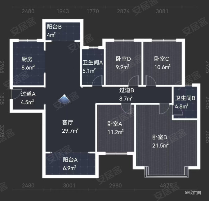 西郡湘山里4室2厅2卫160㎡南北65万