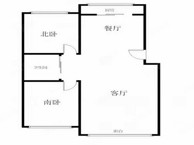 壹品蓝天2室2厅1卫94.19㎡南北105万