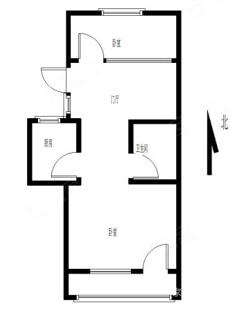 羊耳峪北里2室1厅1卫57.23㎡南北57万