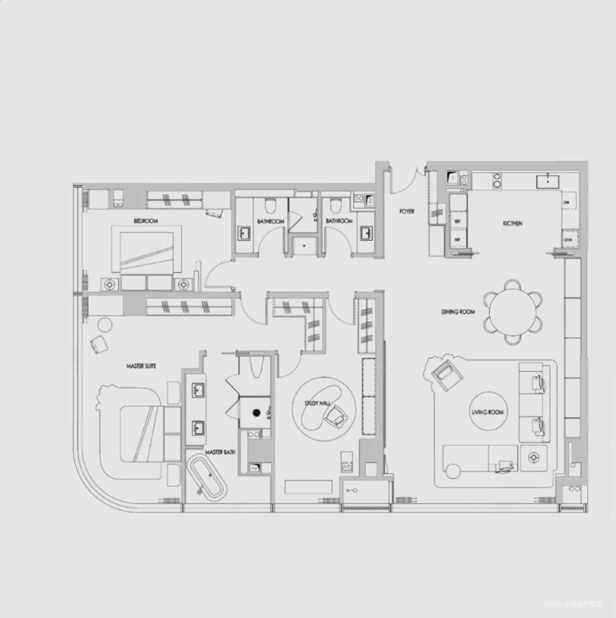 望江名门3室2厅3卫163㎡南北710万