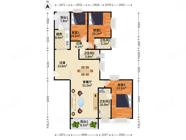 【多图】水湾1979,蛇口租房,水湾1979业主自住的的三房,居家舒适,看房