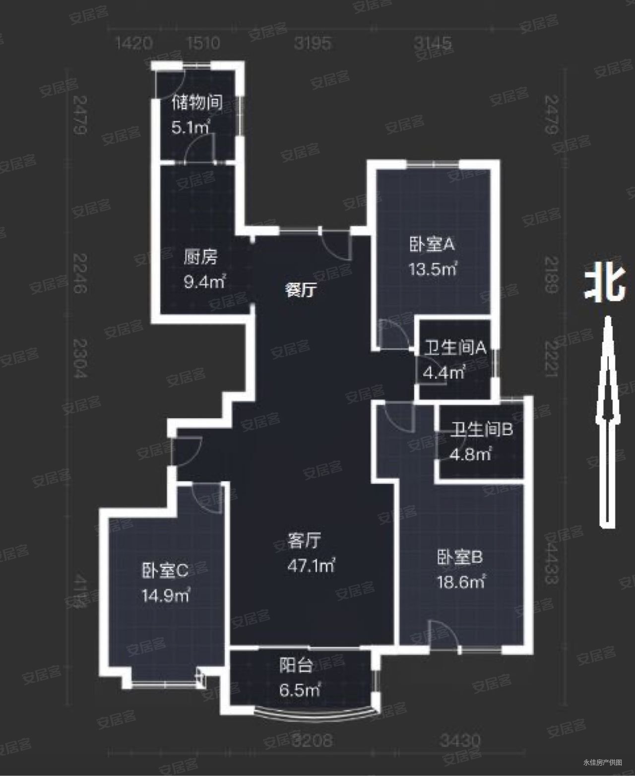 盛世御城二区3室2厅2卫161.43㎡南197万