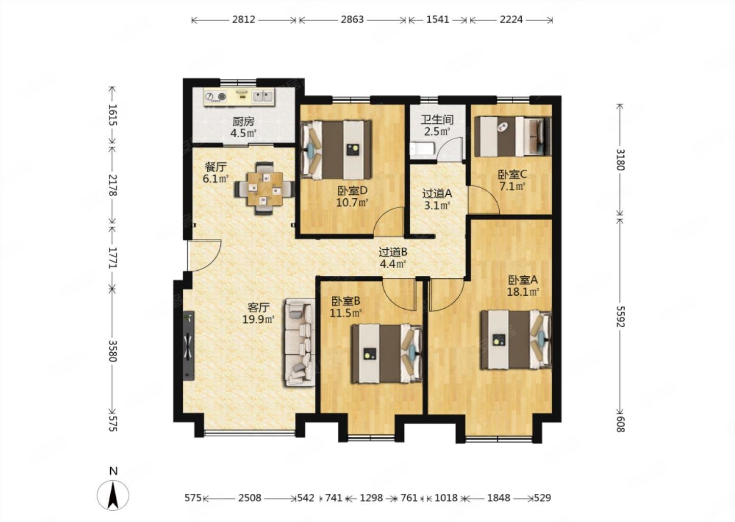 中骏雍景府带电梯满五中间楼层精装修居住密度低