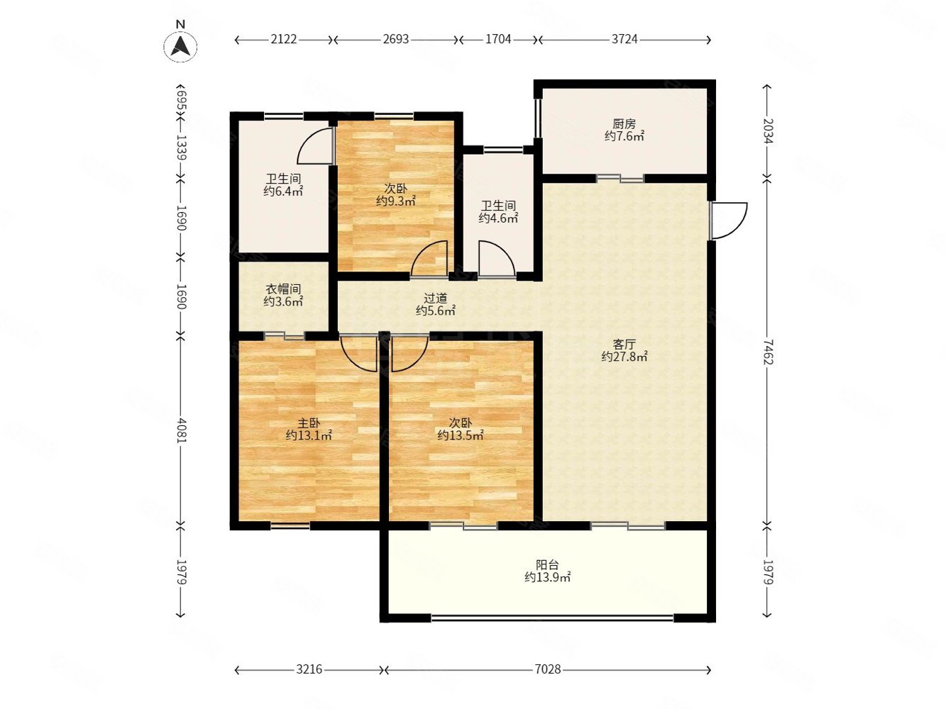 地铁口华润凯旋门二期豪装三房两卫前排采光好拎包入住