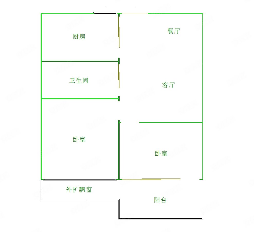 金达花园2室2厅1卫64㎡南北125万