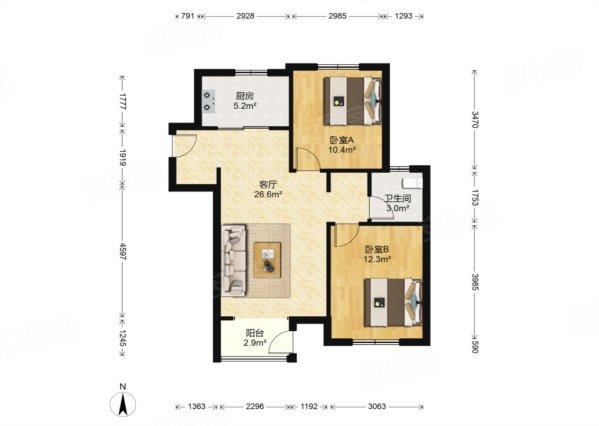 津铁惠苑南北通透户型电梯房紧邻小海地