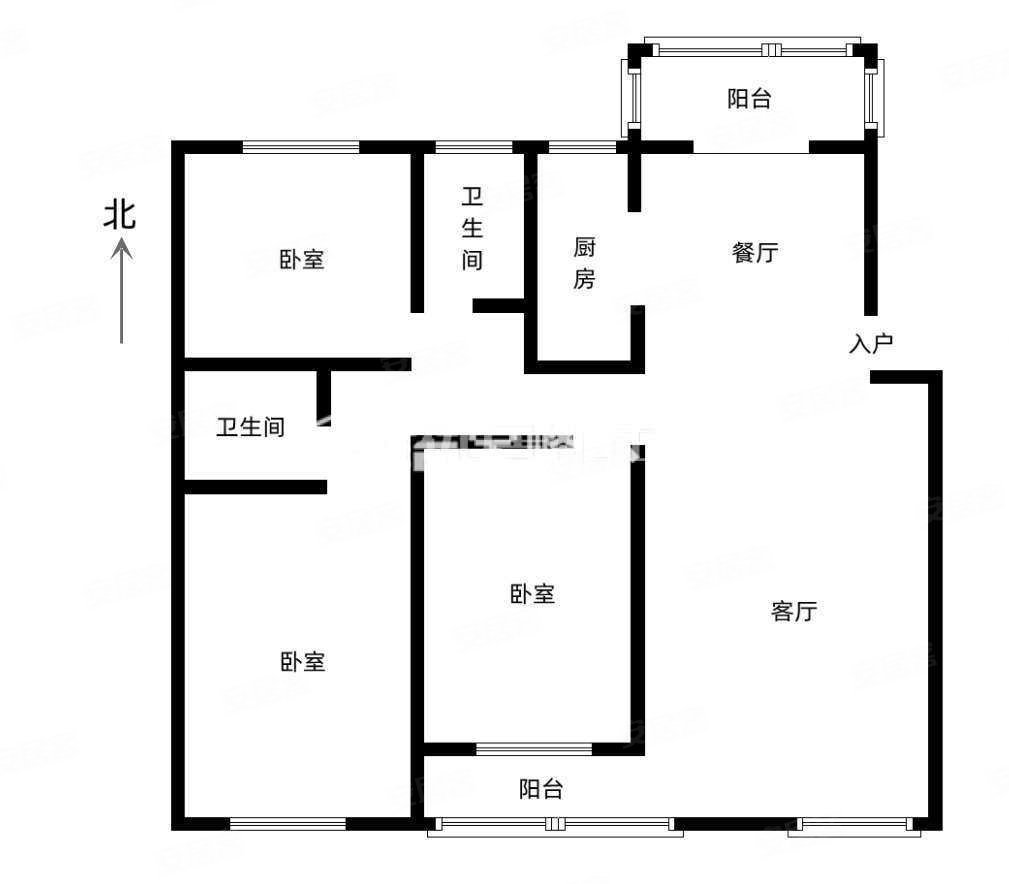 康诗丹郡3室2厅2卫122㎡南北59万