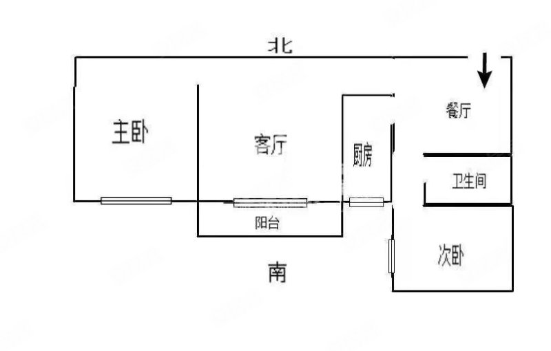 陡门小区2室2厅2卫74.5㎡西南50万