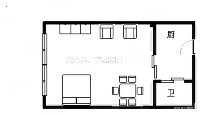 东方不夜城1室1厅0卫47.9㎡东58万