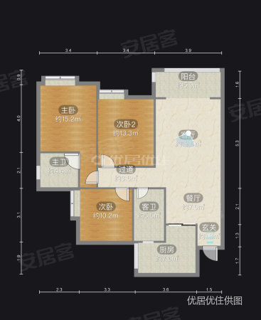 华润国际社区(C区)3室2厅2卫105.65㎡南126万