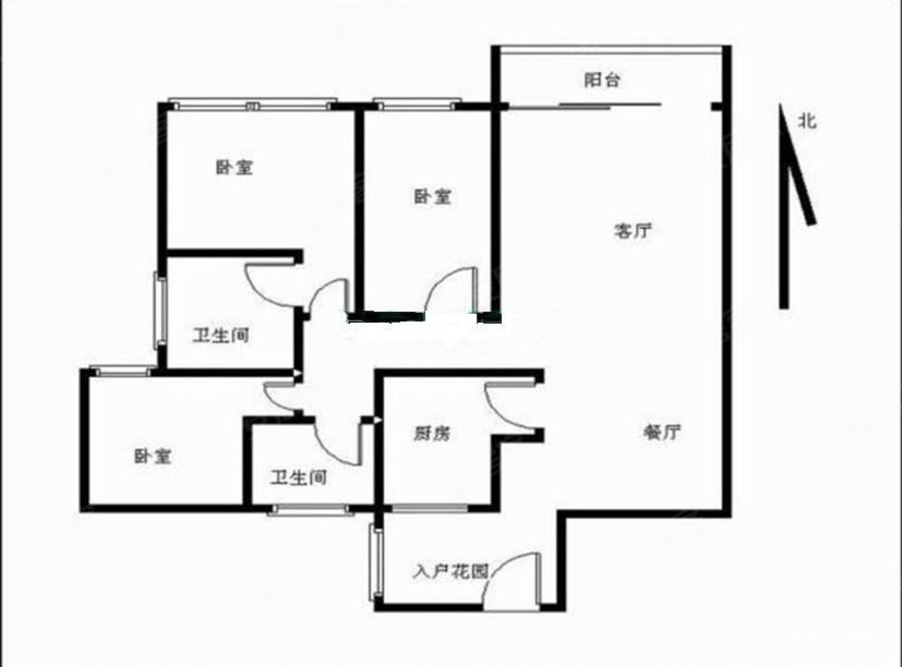 嘉裕公馆3室2厅2卫122.77㎡北2049万
