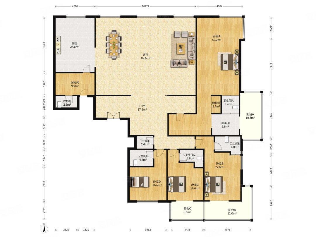 缘溪堂4室2厅5卫499㎡南北4800万