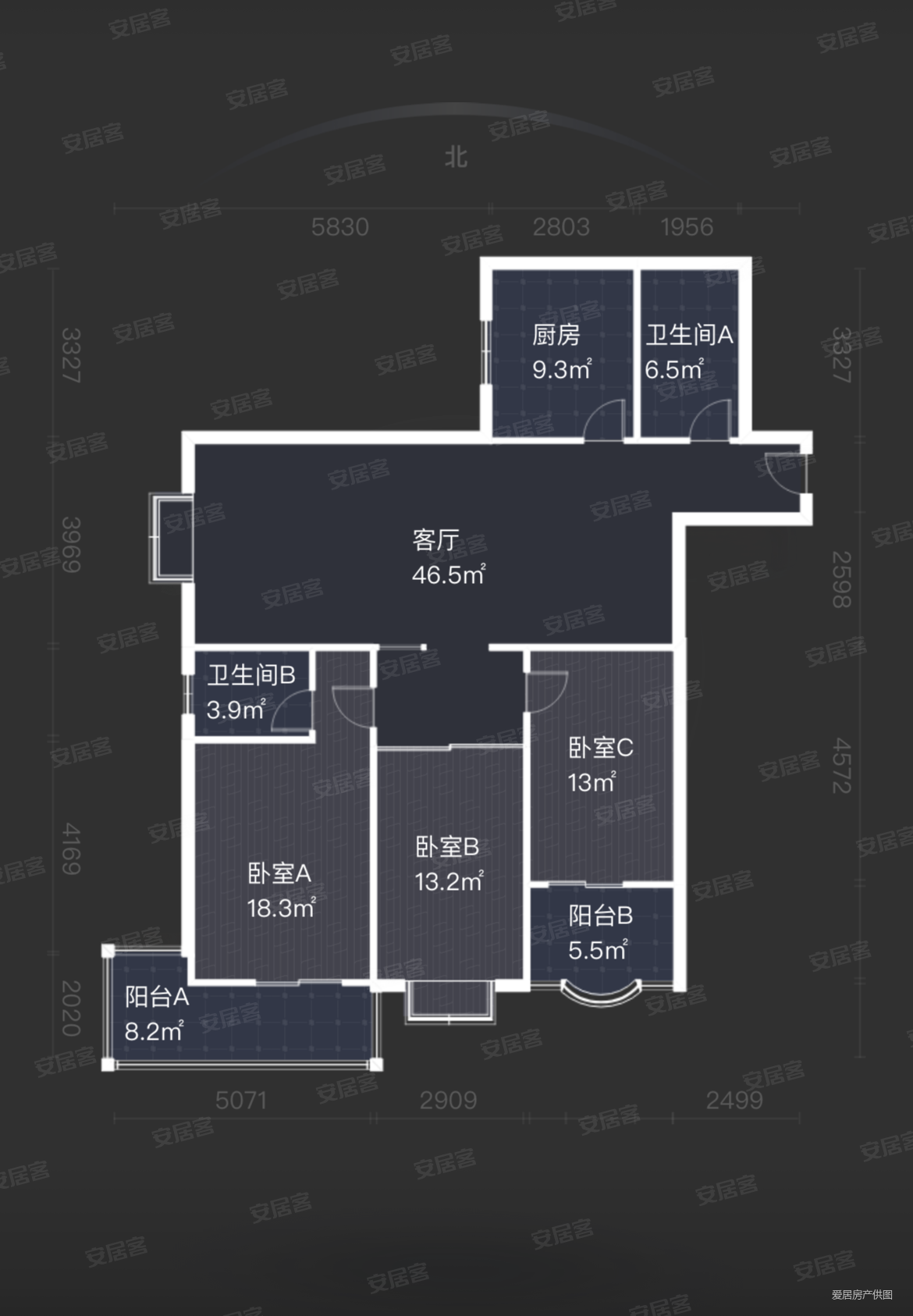 凤城明珠3室2厅2卫163.52㎡西南133万