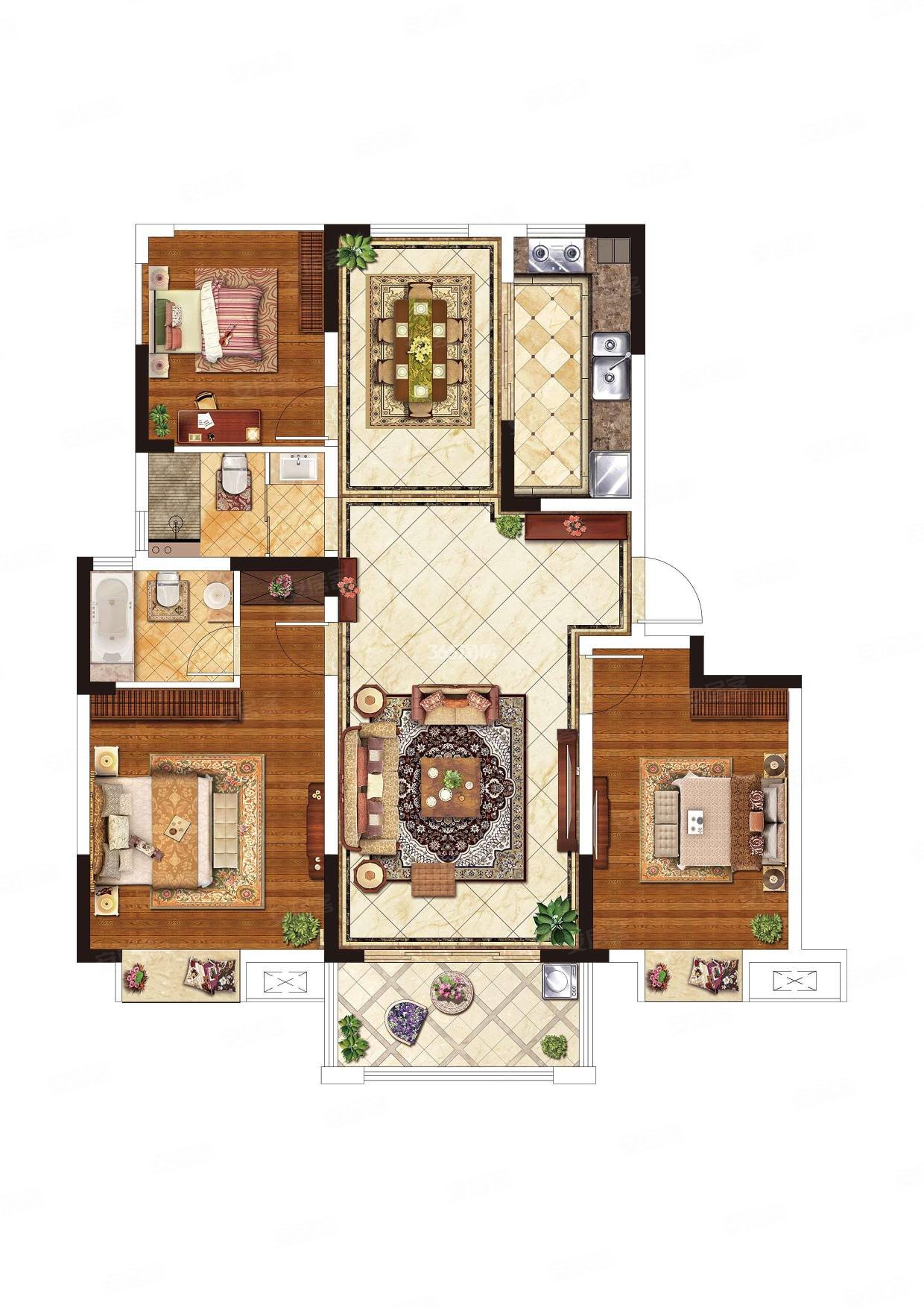 大丰景苑毛坯125平三室两卫72万满两年