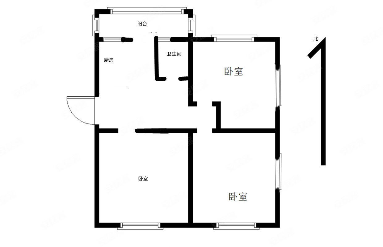 76中主校三室中间楼层位置好田字格户型有钥匙
