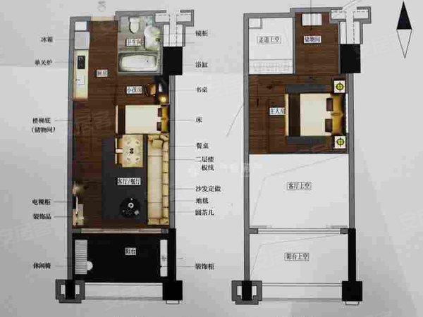 开发区洪客隆英伦联邦(商住楼)经开天虹楼下英伦联邦精装复式楼1房