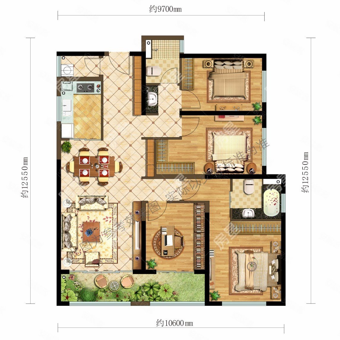 满二南北通透4室2厅东原璞阅电梯房126平采光好