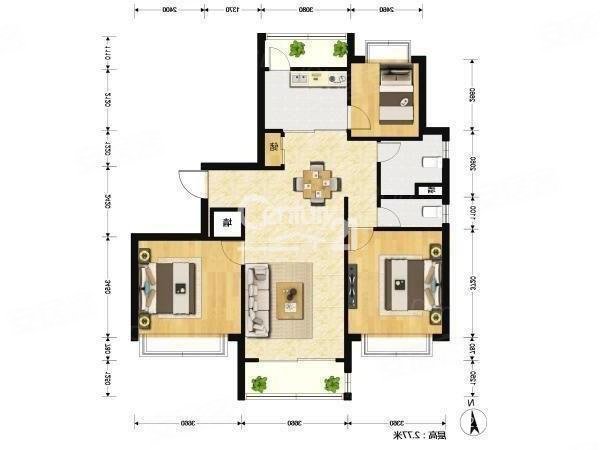 好世凤翔苑3室2厅2卫120.92㎡南北850万