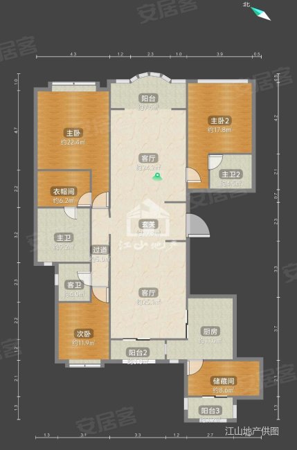 青秀万达公馆3室2厅2卫228.93㎡南北300万