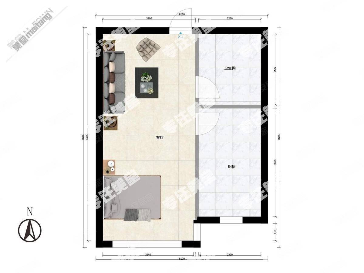65万南向一居 单价11000 中层全天采光 户型方正诚意售,星河皓月二手