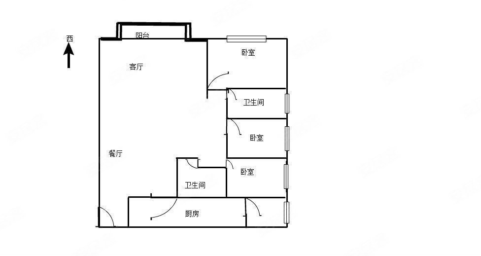 万科魅力之城(三期)3室2厅2卫102㎡南北106万