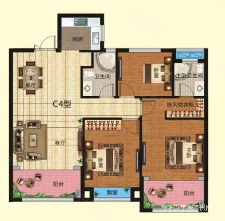 东辰文苑家园3室2厅2卫110㎡南北69.8万