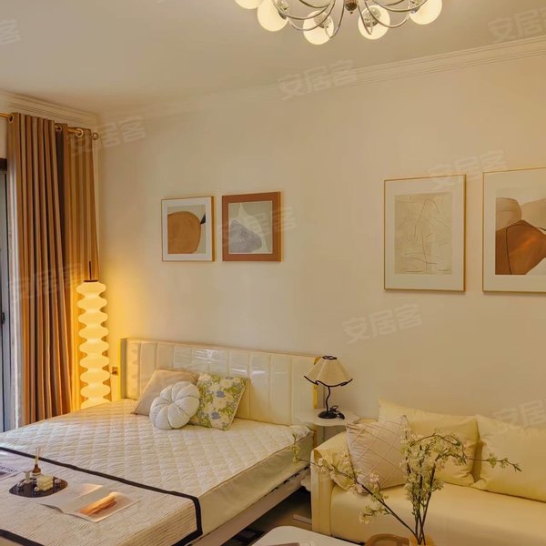 整租｜东风公司 万达广场~奶油风整租一居室 押一付一 可短租可月付