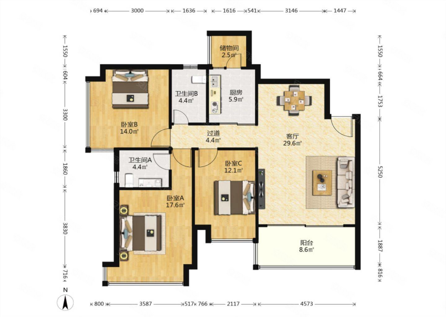 东三环精装大三室距离地铁15公里