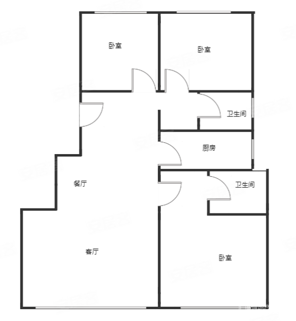 中国铁建樾府国际3室2厅2卫95㎡南北70万