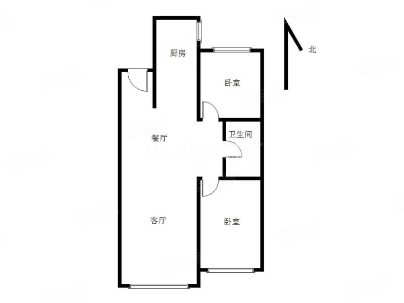 盛安福郡2室1厅1卫88.93㎡南北51.5万