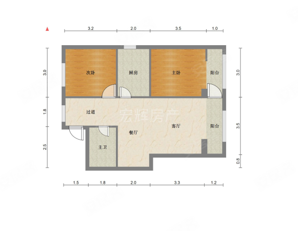 衡基盛世芙蓉2室2厅1卫90.79㎡东西118万