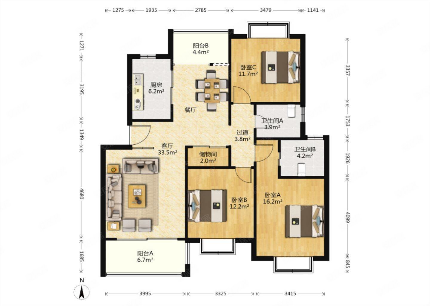 金都安亭家园曹新路3室2厅2卫123平方米精装修诚心出售