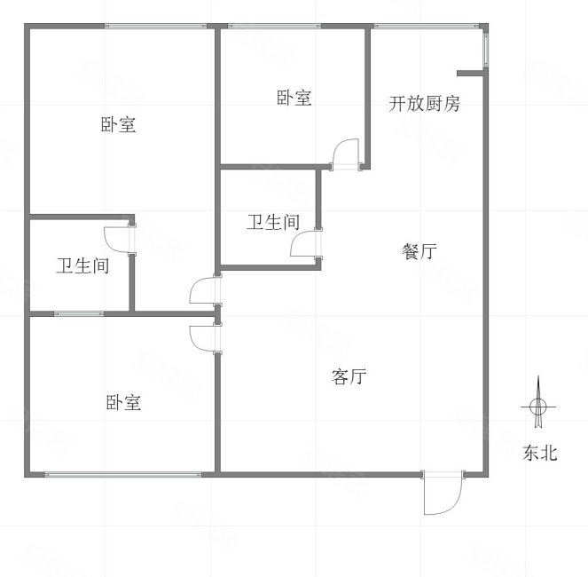 创豪天泽苑3室2厅2卫106.31㎡南北88万