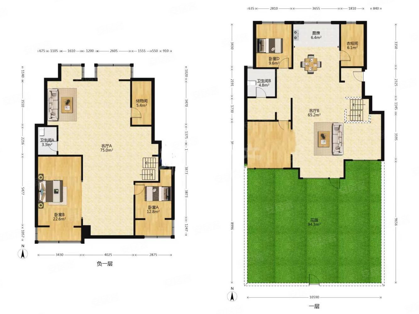 万科城洋房一楼下跃带百平大院私家花园精美装修拎包入住
