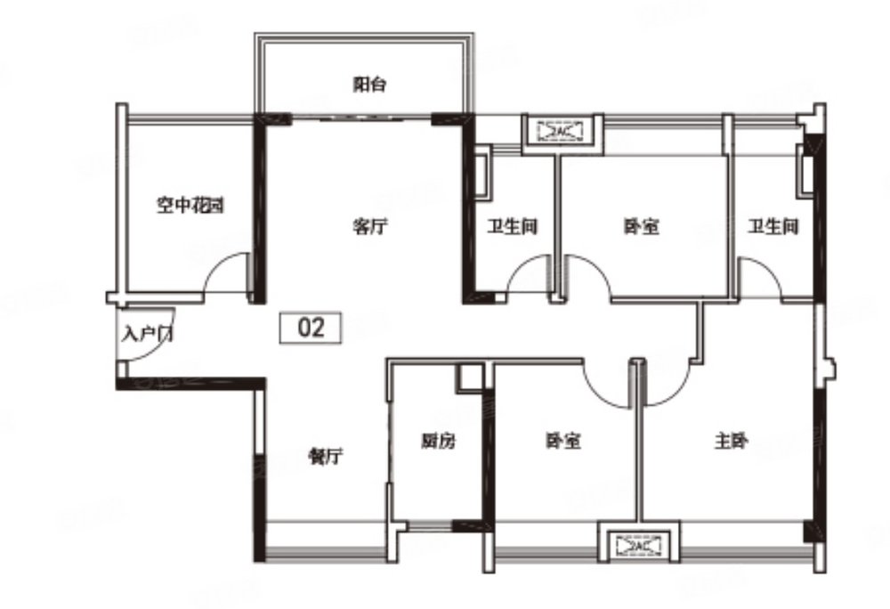 怡翠馨园顶层128方豪华复式6房