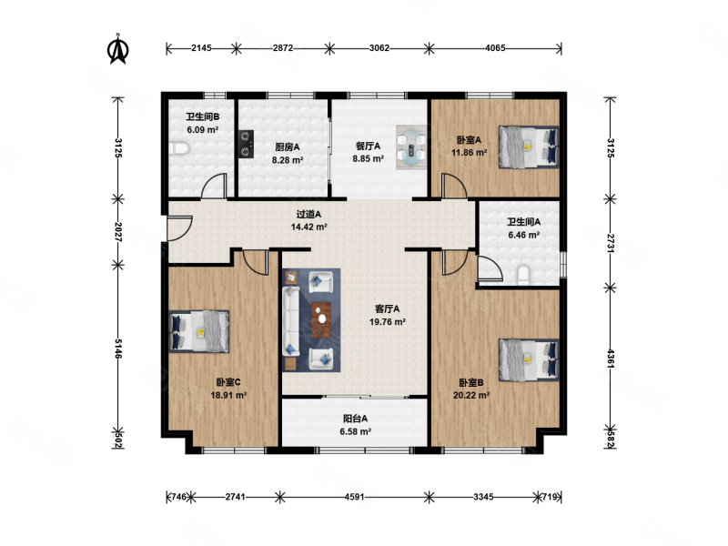 唐镇品质天花板,近地铁,坐拥繁华,自住满5v1,户型正气,绿城玉兰花园