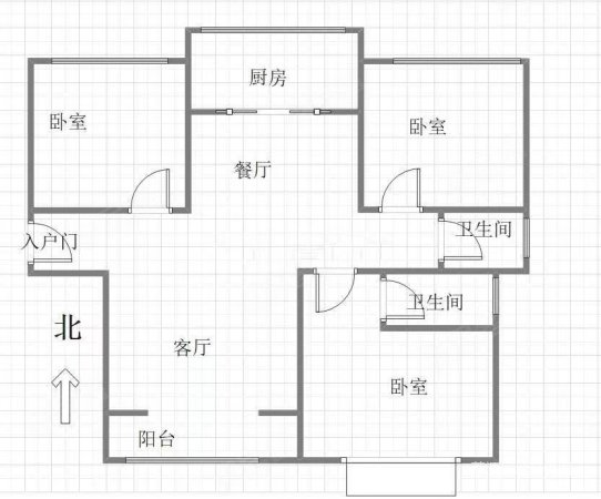 名门世园3室2厅2卫126㎡南北79万