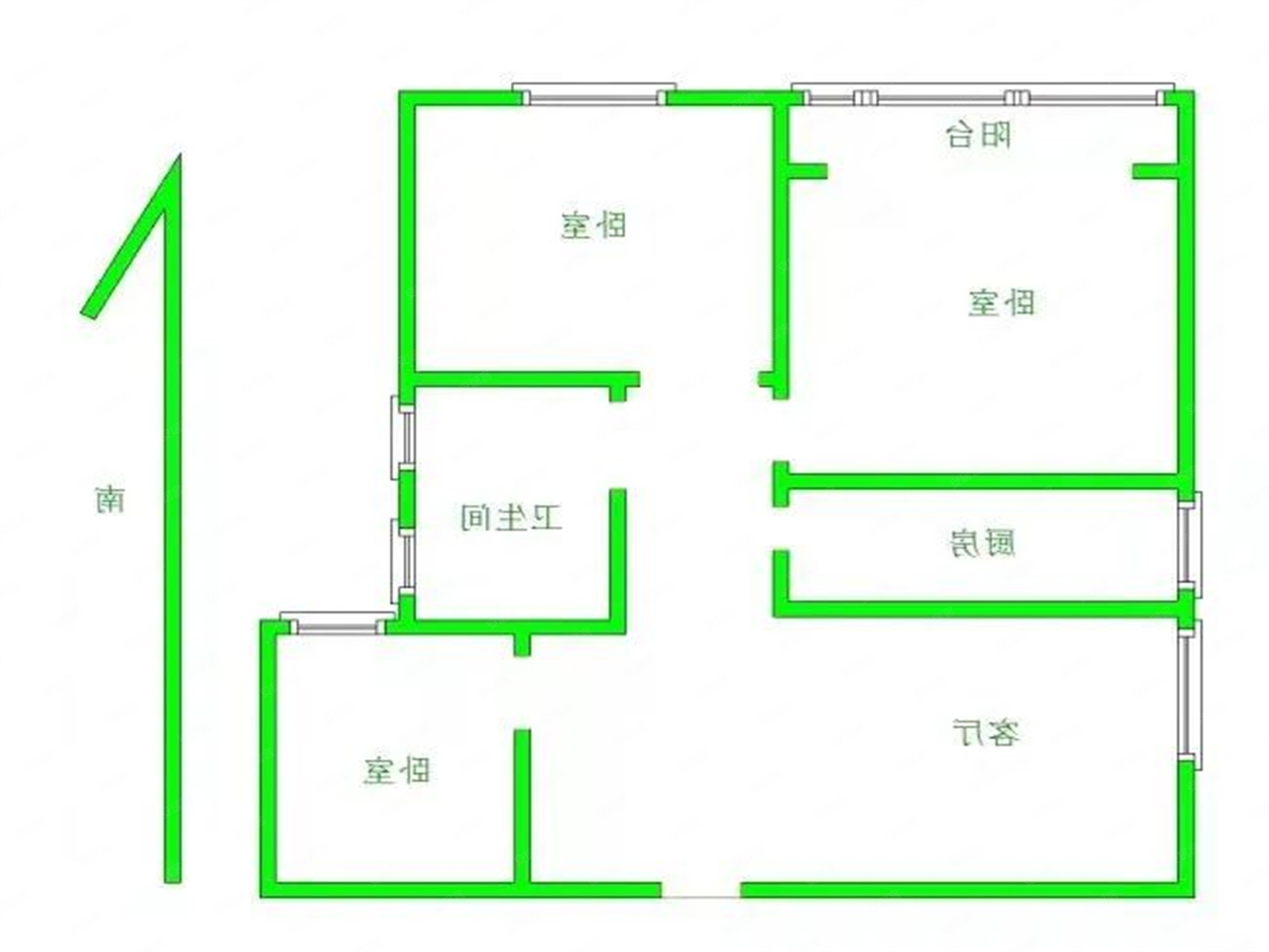 东湖方舟3室1厅1卫99㎡南北85万